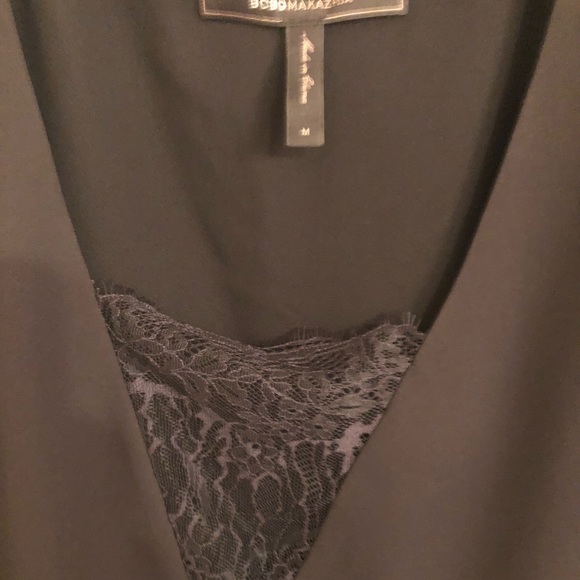 NWOT BCBG Silk Lace V neck top - Picture 3 of 4